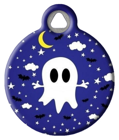 Cute Ghost Night Sky Pet ID Tag