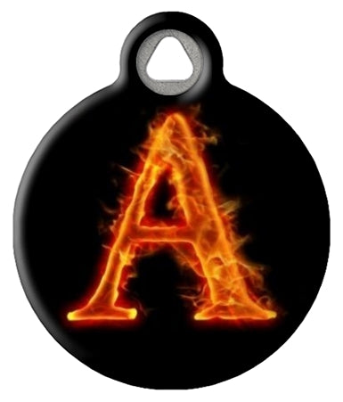 Fire Monogram A-Z Custom Pet ID Tag