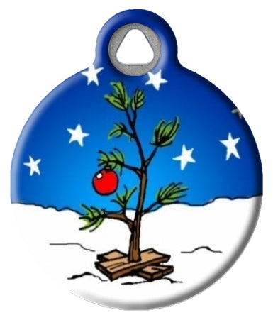 Skinny Little Christmas Tree Dog ID Tag