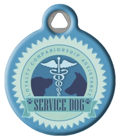 Service Dog Dog ID Tag - Blue