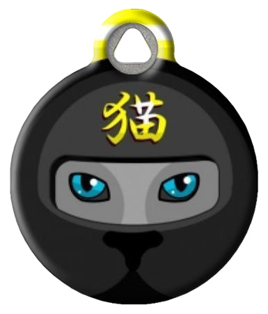 Black Ninja Mask Cat ID Tag