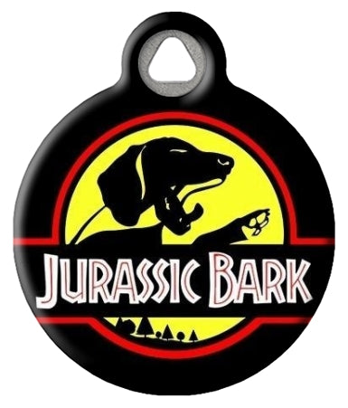 Jurassic Bark Parody Dog ID Tag