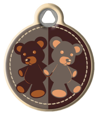 Lupine Teddy Bear Pattern Pet ID Tag