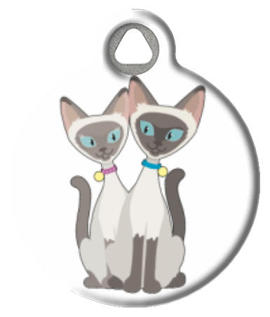 Siamese Cats Pet ID Tag