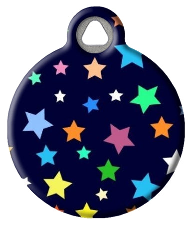 Colorful Star Pattern Pet ID Name Tag