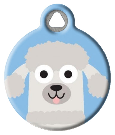 Poodle Doodle Dog Tag  Blue