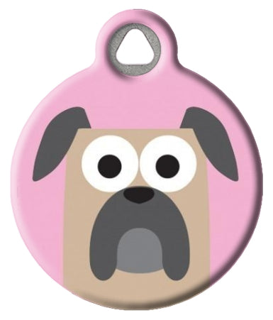 Mastiff Dog ID Tag - Pink