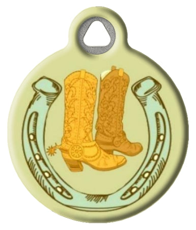 Cowboy Boot Personalized Dog ID Tag