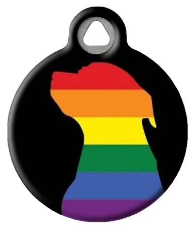 Canine Silhouette Gay Pride Dog ID Tag