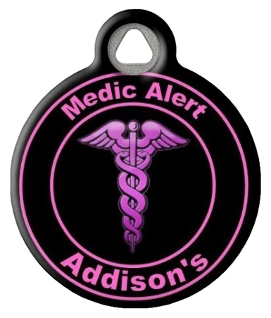 Pink Alert Addison's Disease Pet ID Tag