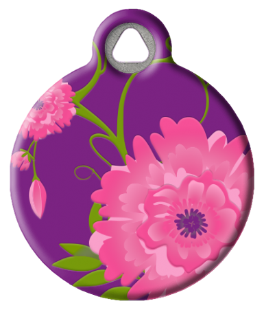 Lupine Pattern Rose Garden Pet ID Tag