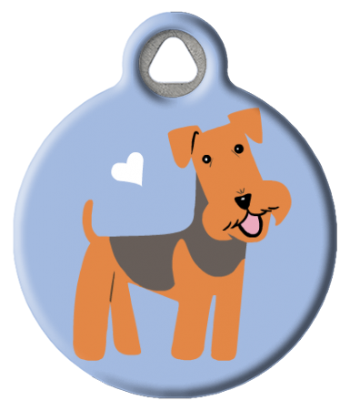 Cute Airedale Terrier Dog ID Tag