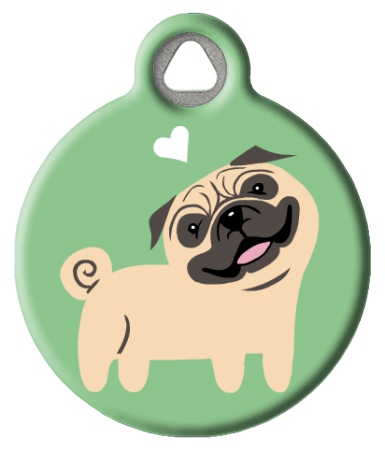 Cute Pug Dog ID Tag