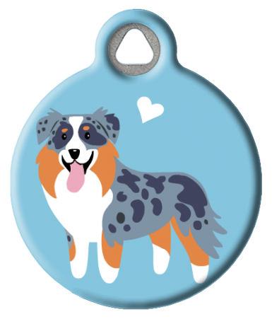 Cute Australian Shepherd Dog ID Tag