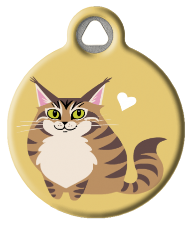 Maine Coon Kitty Cat ID Tag