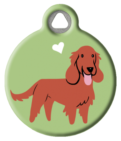 Cute Irish Setter Brown Dog ID Tag