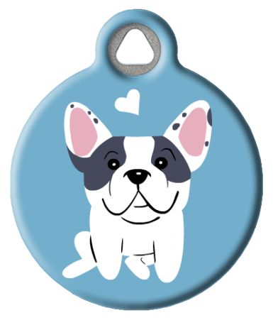 Cute French Bulldog ID Dog Tag (Pied) | French Bulldog Name Tag