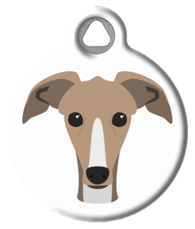 Cute Greyhound Pet ID Tag