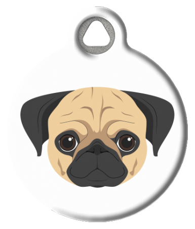 Cute Pug Face Pet ID Tag