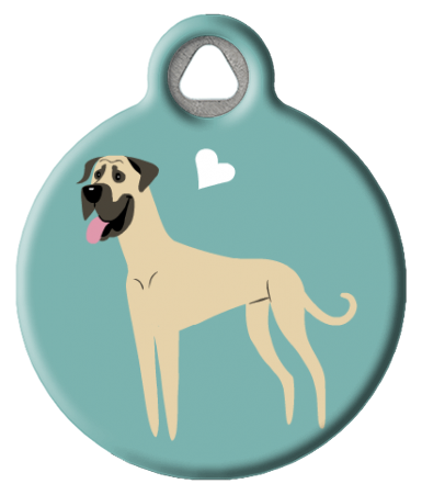 Cute Great Dane Dog Tag - Fawn