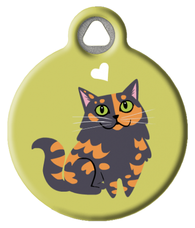 Longhaired Tortoiseshell Kitty Cat ID Tag