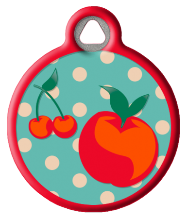 Cherry and Apple Pet ID Tag | Lupine Microbatch: Orchard Dog Tag