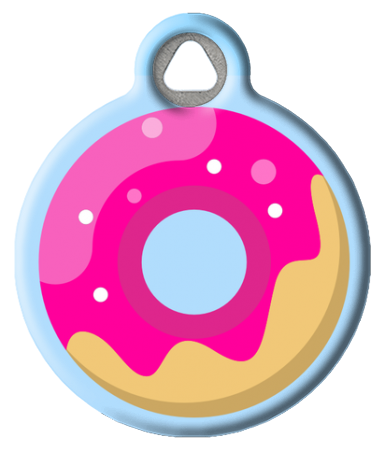 Pink Frosted Donut Pet ID Tag