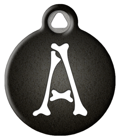 Skeletal Bones Monogram Pet ID Tag