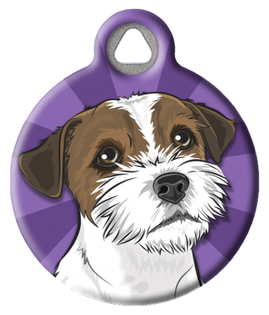 Russell Terrier Dog Tag - Purple