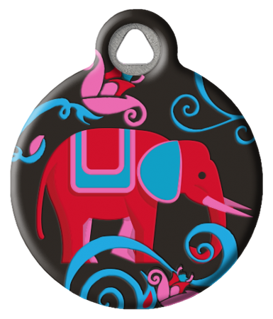 Colorful Elephant Dog Tag | Lupine Microbatch: Elephant Walk Pet ID Tag