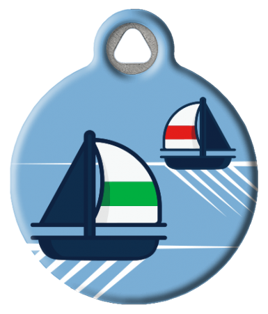 Sailboat Pet Tag | Lupine Microbatch: Sail Away Pet ID Tag