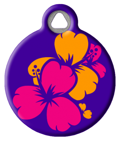 Hibiscus Flower Dog Tag | Lupine Microbatch: Aloha Pet ID Tag