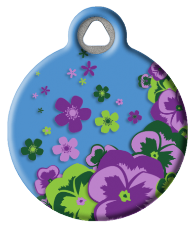 Lupine Microbatch: Purple Pansies Pet Id Tag