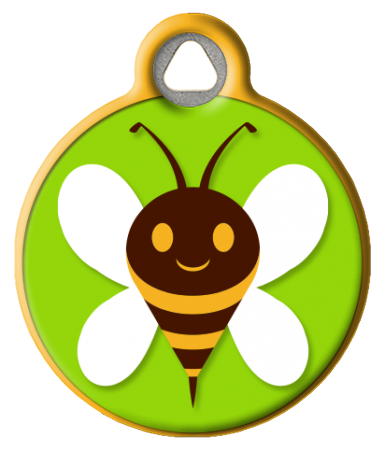 Green Bees | Bumble Bee | Lupine Microbatch Pet Tag