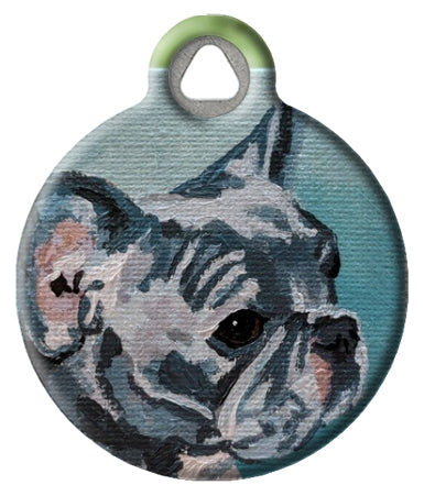 Blue French Bulldog Dog Tag