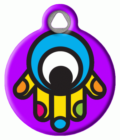 Colorful Hamsa Hand Pet ID Tag