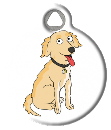 Cartoon Light Golden Retriever Dog Tag