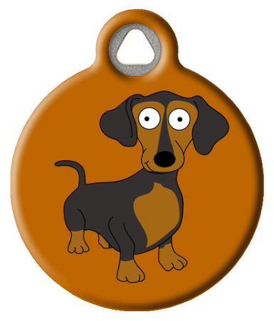 Mini Dachshund Dog Tag - Cartoon