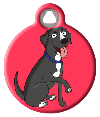 Cartoon Black Lab Dog ID Tag