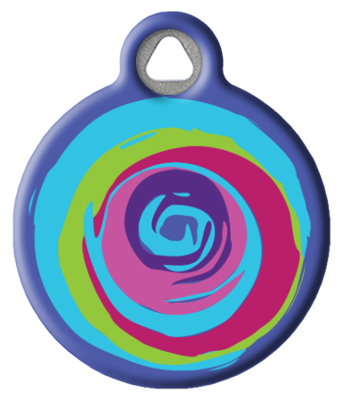 Blue and Purple Abstract Design | Lupine Microbatch: Ripple Pet ID Tag