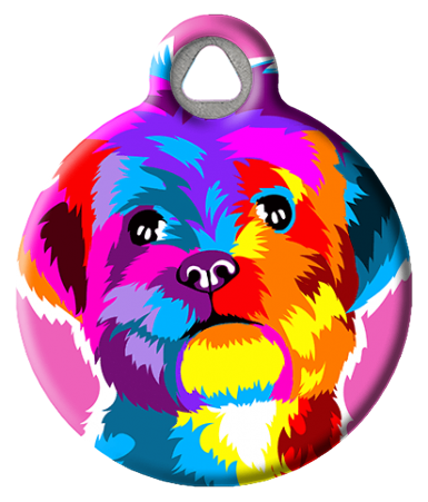 Maltese Pup Pop Art Dog ID Tag