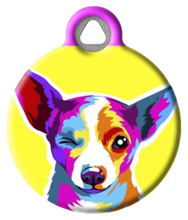 Chihuahua Pup Pop Art Dog ID Tag