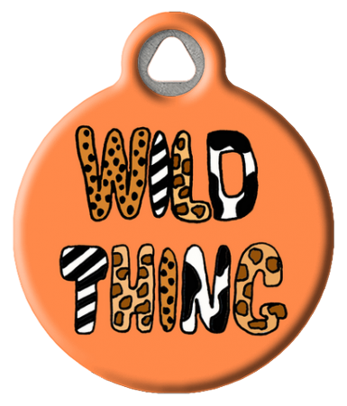 Funny Wild Thing Animal Print Pet ID Tag