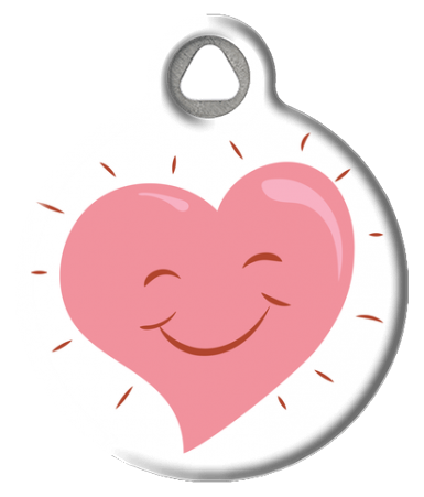 Cute Joyful Heart Personalized Pet ID Tag