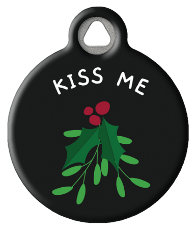 Kiss Me Under the Mistletoe Pet ID Tag