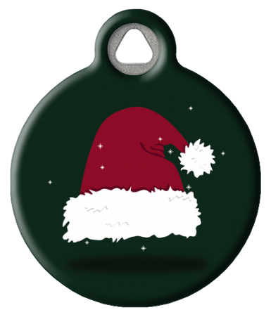 Santa's Hat Pet ID Tag - Christmas