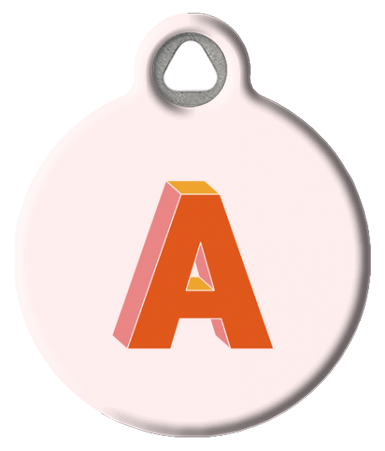 Custom Monogram Pet Id Tag - Warm Colors Block Letter