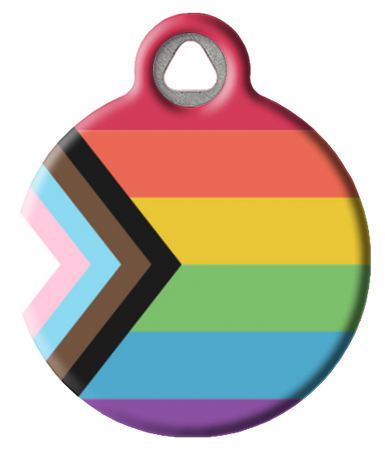 Progress Pride Flag Pet ID Tag