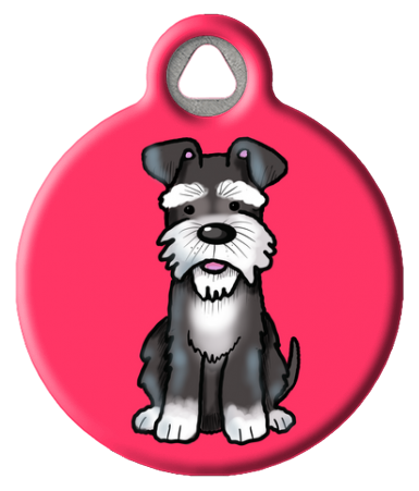 Cute Miniature Schnauzer Dog ID Tag