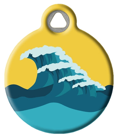 Beach Ocean Waves Pet ID Tag